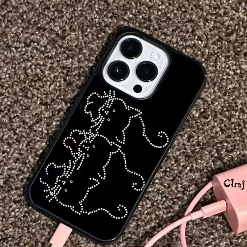 Clmj Cute Cat Kitten Phone Case for iPhone 16 15 14 13 12 11 Pro Max XS XR XSMax 6 7 8 Plus Glossy HD Hard PC Cover