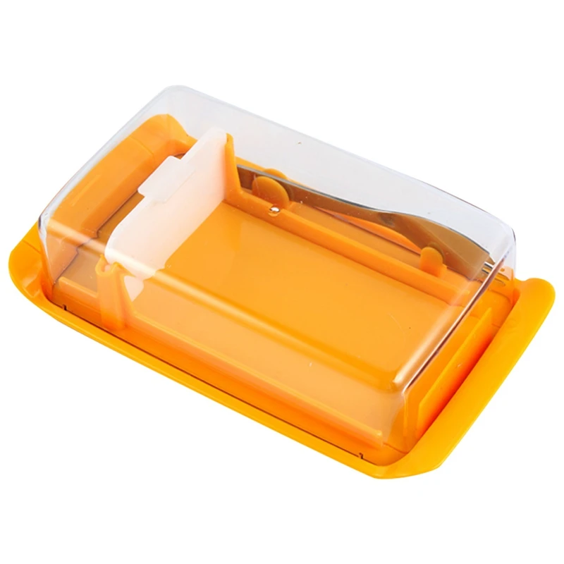 Butter Container Cheese Server Sealing Storage Keeper Tray with Lid Kitchen Dinnerware for Cutting Food Butter Box, B