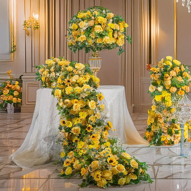 

Yellow Artificial Flower Wedding Hall Home Decoration Flower Arrangement Flower Arrangement Wedding Decoration