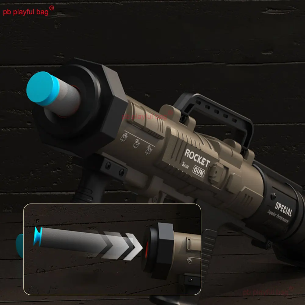 Outdoor Sports RPG Rocket Launcher Soft Bullet Gun Launcher Model EVA Sponge Soft Bullet Kids Game Toys Christmas Gifts QG696