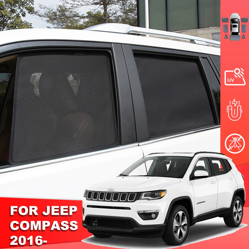 

For Jeep COMPASS MP 2017-2023 Car Sunshade Shield Rear Side Baby Window Door Sun Shade Visor Front Back Windshield Curtain