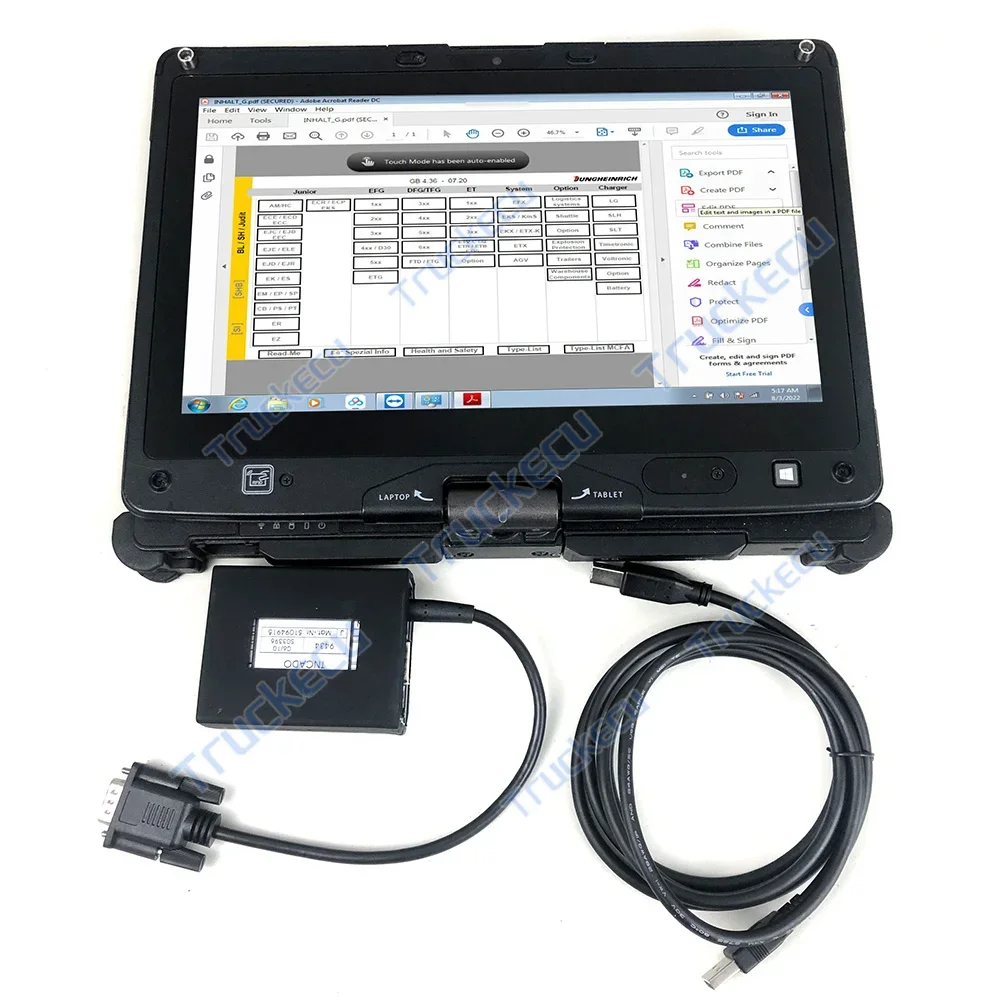 

for Jungheinrich Judit Incado Box Forklift Diagnostic Kit Scanner JUDIT 4 judit cable JETI SH ET +Getac v110 laptop