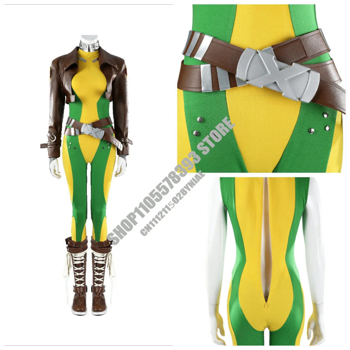 

Rogue Cosplay Costume Rivals Jumpsuit Coat Jacket Halloween Carnival Party Clothing