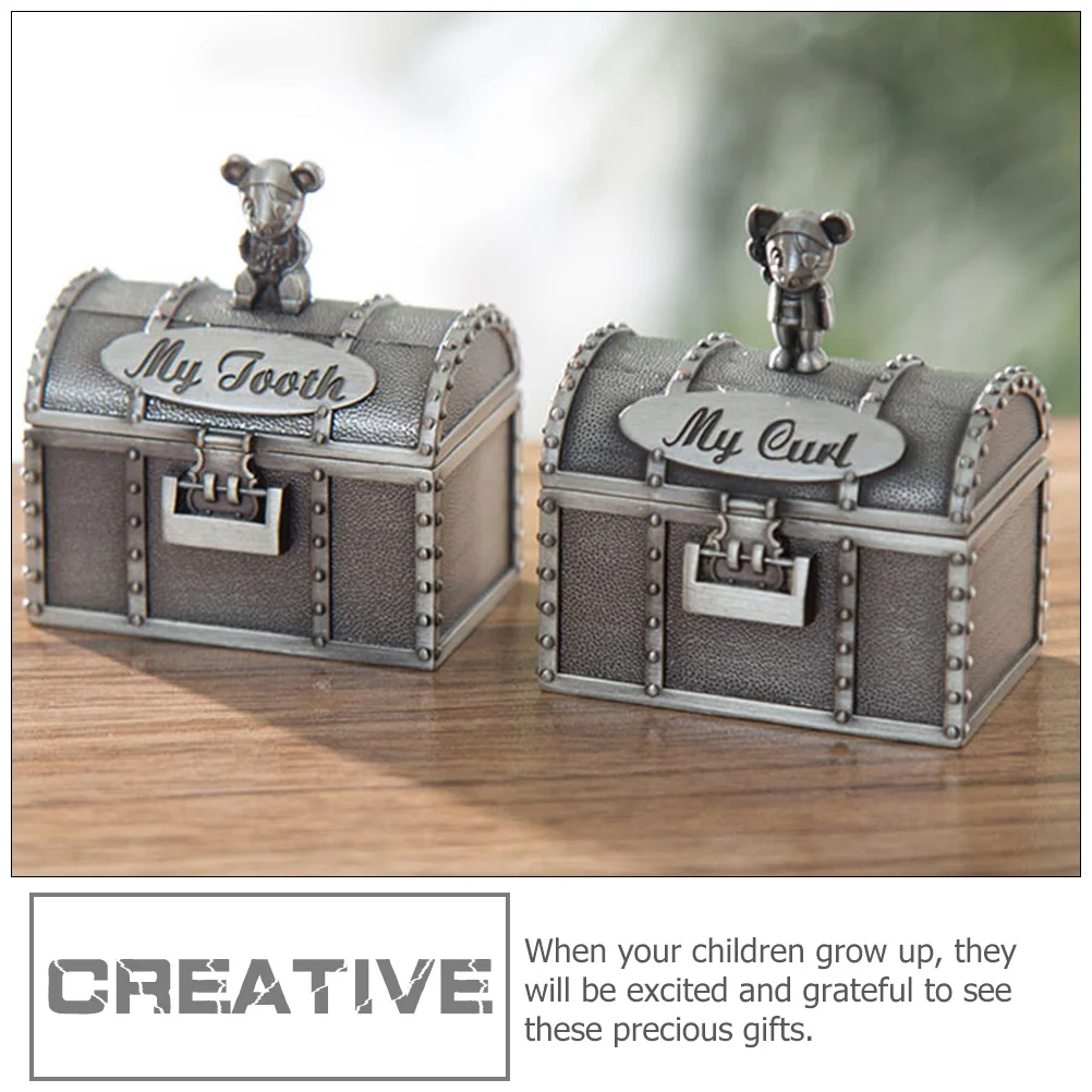 

2 шт., коробка на память для детских зубов, органайзер для хранения из сплава, чехол для молочных зубов, держатель для зубов, коробка на память для зубов