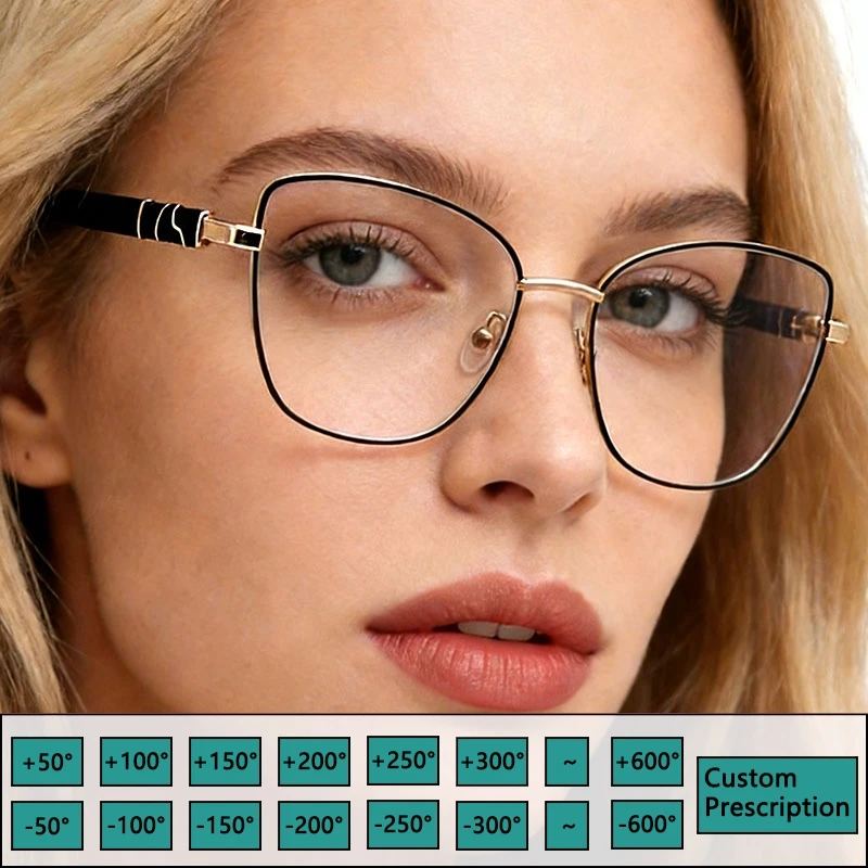 

Женские очки для чтения с диоптриями, блокирующие синий свет, компьютерные очки для чтения, металлические очки для пресбиопии