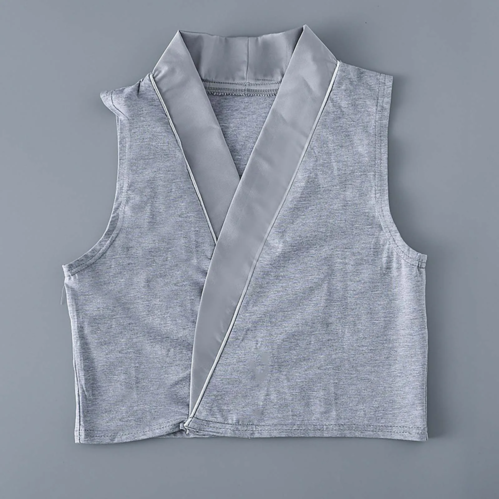 Unisex All-matched Fake Collar Solid Color Cross V-neck Sleeveless Simple Collar to Match Sweater And Vest for Daily Wear