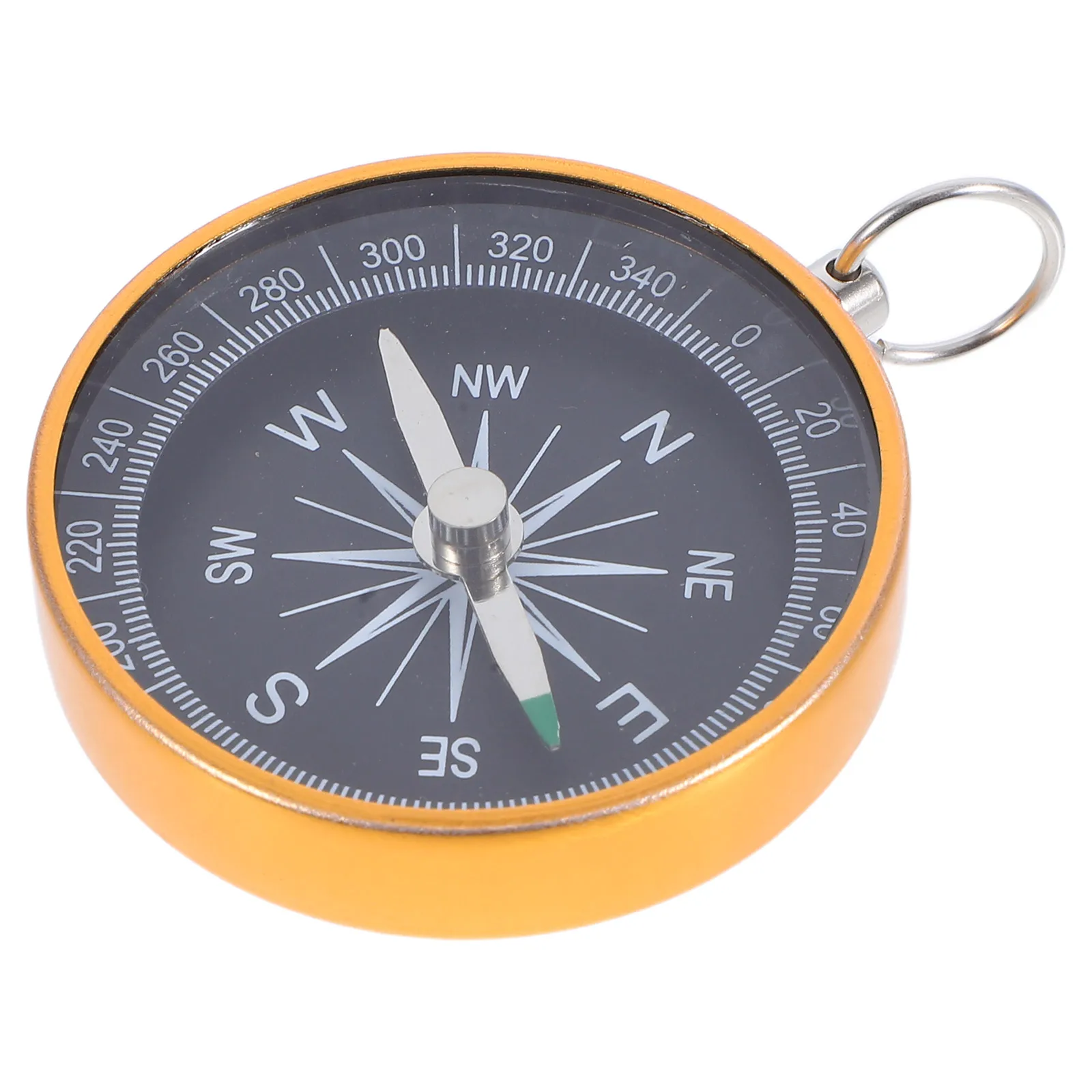 

Portable Compass for Outdoor Adventure Decorate Golden Aluminum Alloy Keychain Travel