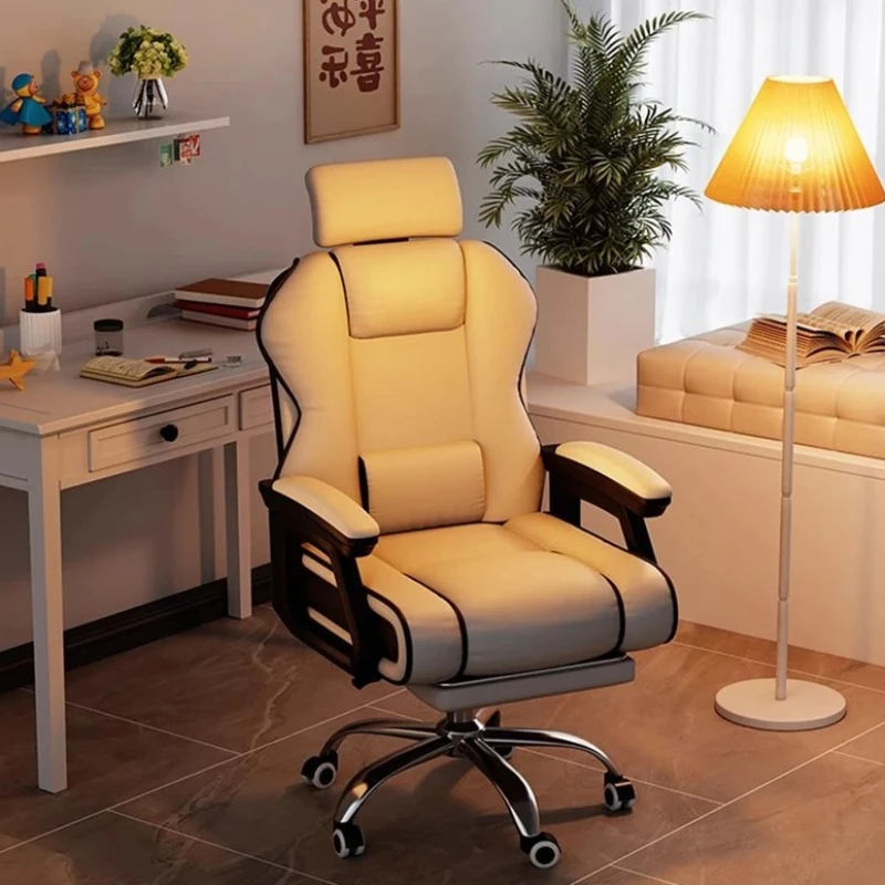 

Universal Neck Pillow Office Chair Modern Back Rest White Lazy Office Chair Comfy Study Room Cadeiras De Escritorio Furniture