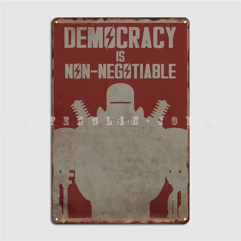 Liberty Prime Metal Sign Cinema Kitchen Bar Cave Printing Painting Décor Tin Sign Posters