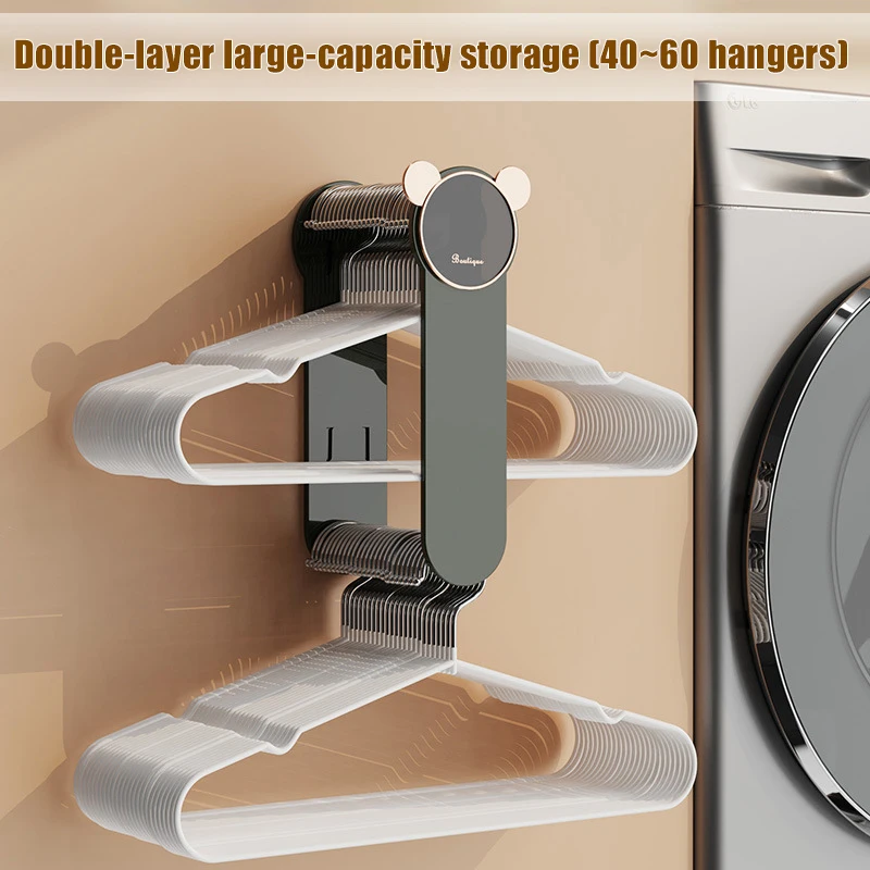 Multifunctional Wall Hanger Organizer for Hanging Clothes, Space-Saving, Washing Machine Storage Rack, Balcony Hanging Rack