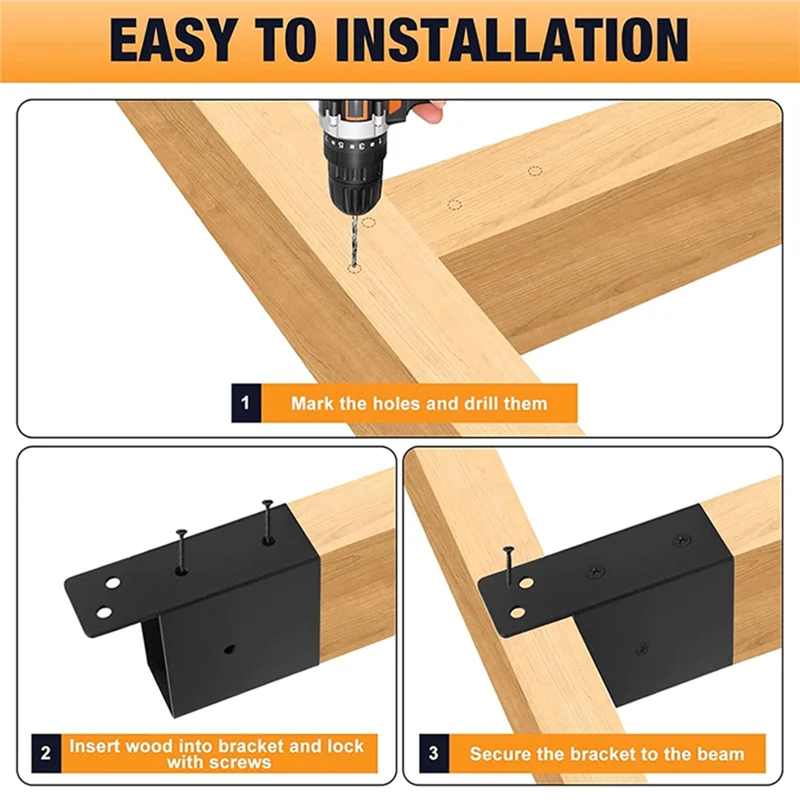 

A98E-DIY Набор кронштейнов, 4 шт. - 2 x 4 дюйма, разъемы для перголи и верхних строповых соединений, кронштейны для перил на палубе