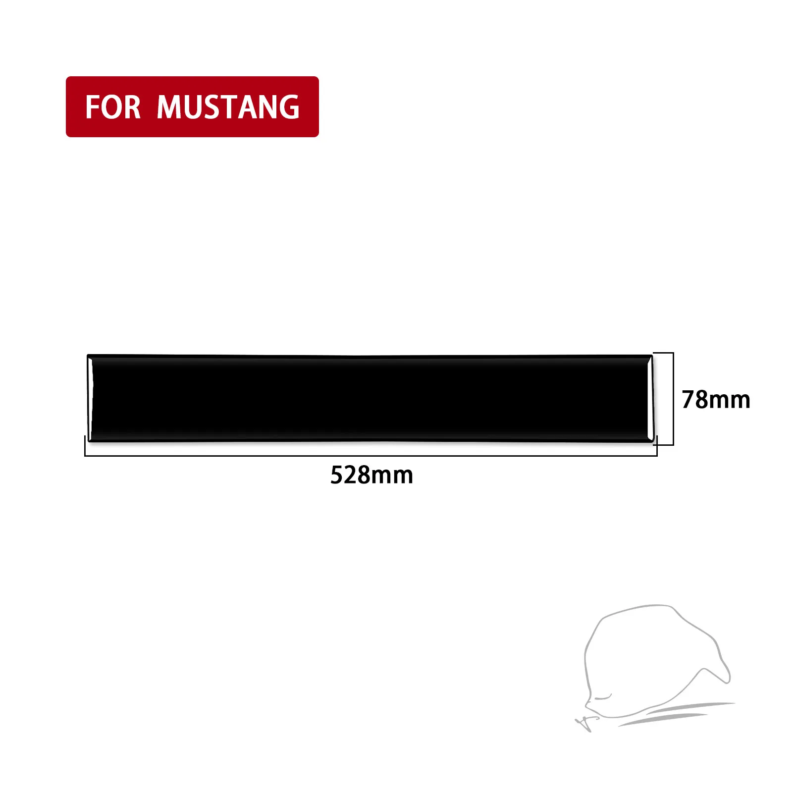 For Ford Mustang 2005 2006 2007 2008 2009 Co-Pilot Panel Trim Strip Cover Piano Black Sticker Car Interior Accessories