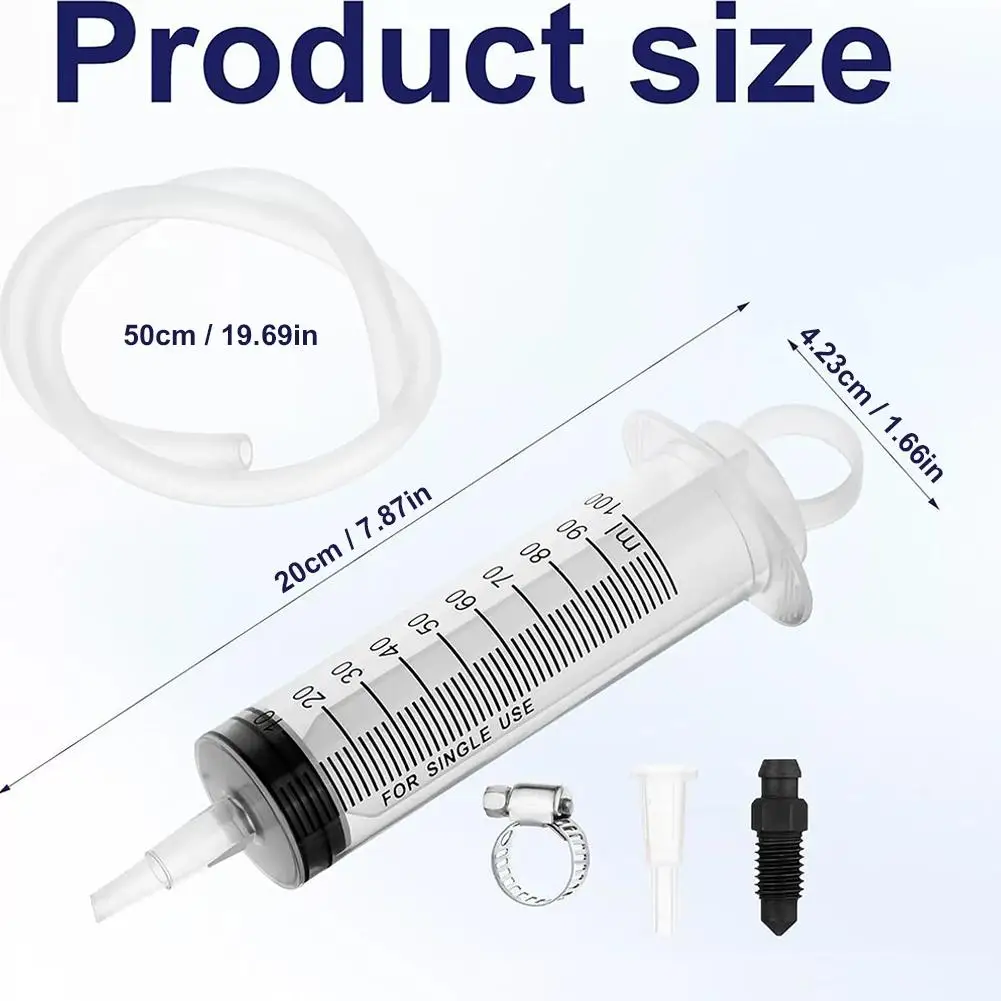 100 ml Motorrad-Hydraulikbremsen-Entlüftungsset, Spritze mit 50 cm Schlauch, universelles Entlüftungswerkzeug für Motorräder und Roller – Detail 19