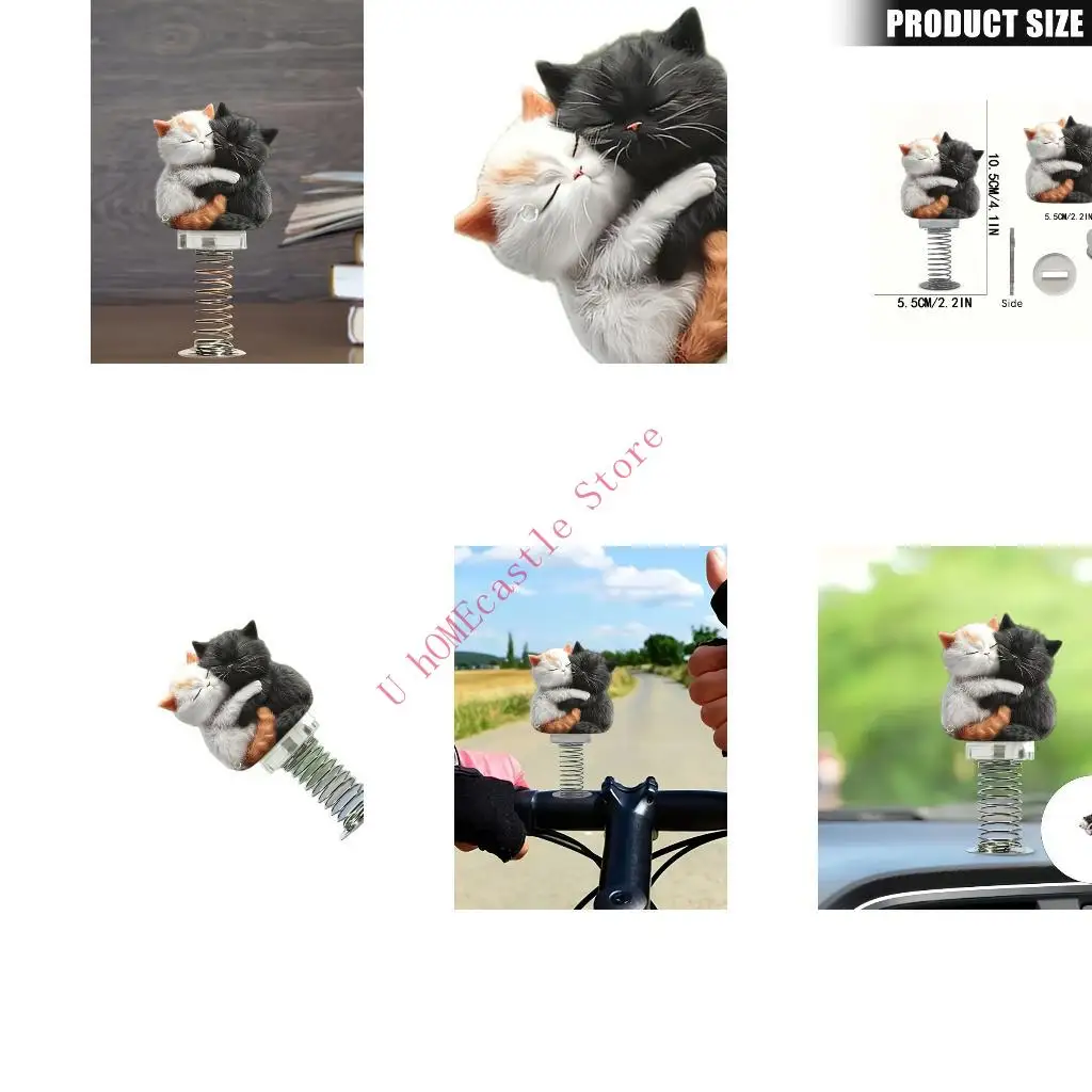 63HF Shaking Cats Bobblehead Dashboard Car Decors Car Interior Desk Ornaments Gift