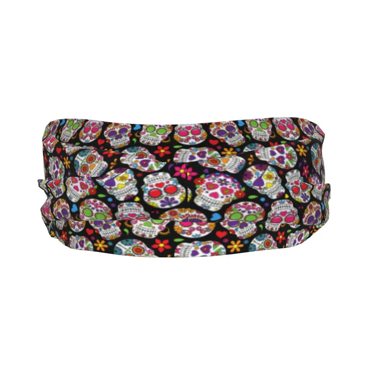 Day Of The Dead Sugar Skull Background Elastic Hair Band Yoga Headband Makeup Hair Hoop Headwrap