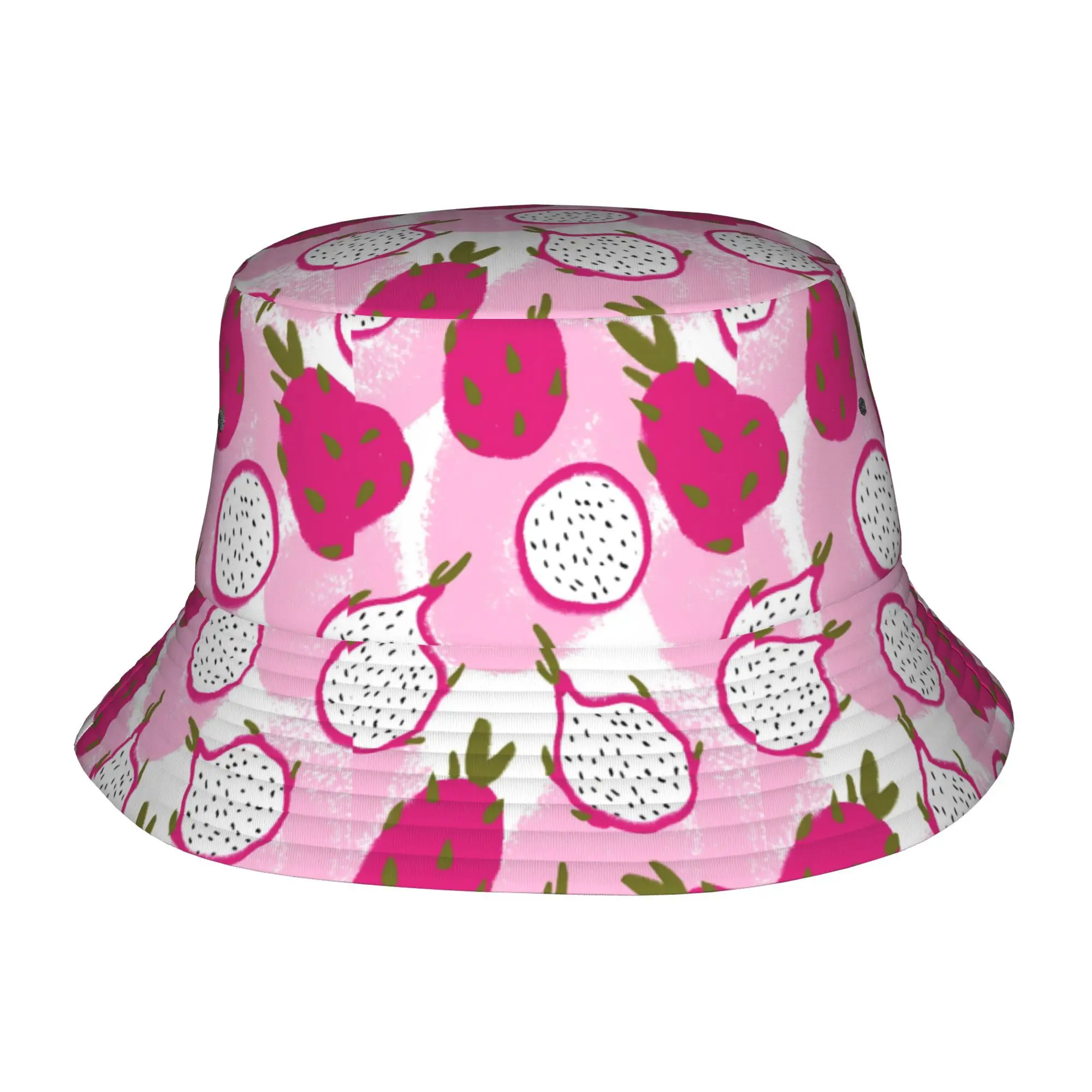 Pink Dragon Fruit Paradise Fisherman Hat, Suitable for Everyone, Ideal for Outdoor Sun Protection, Stylish Bucket Hat