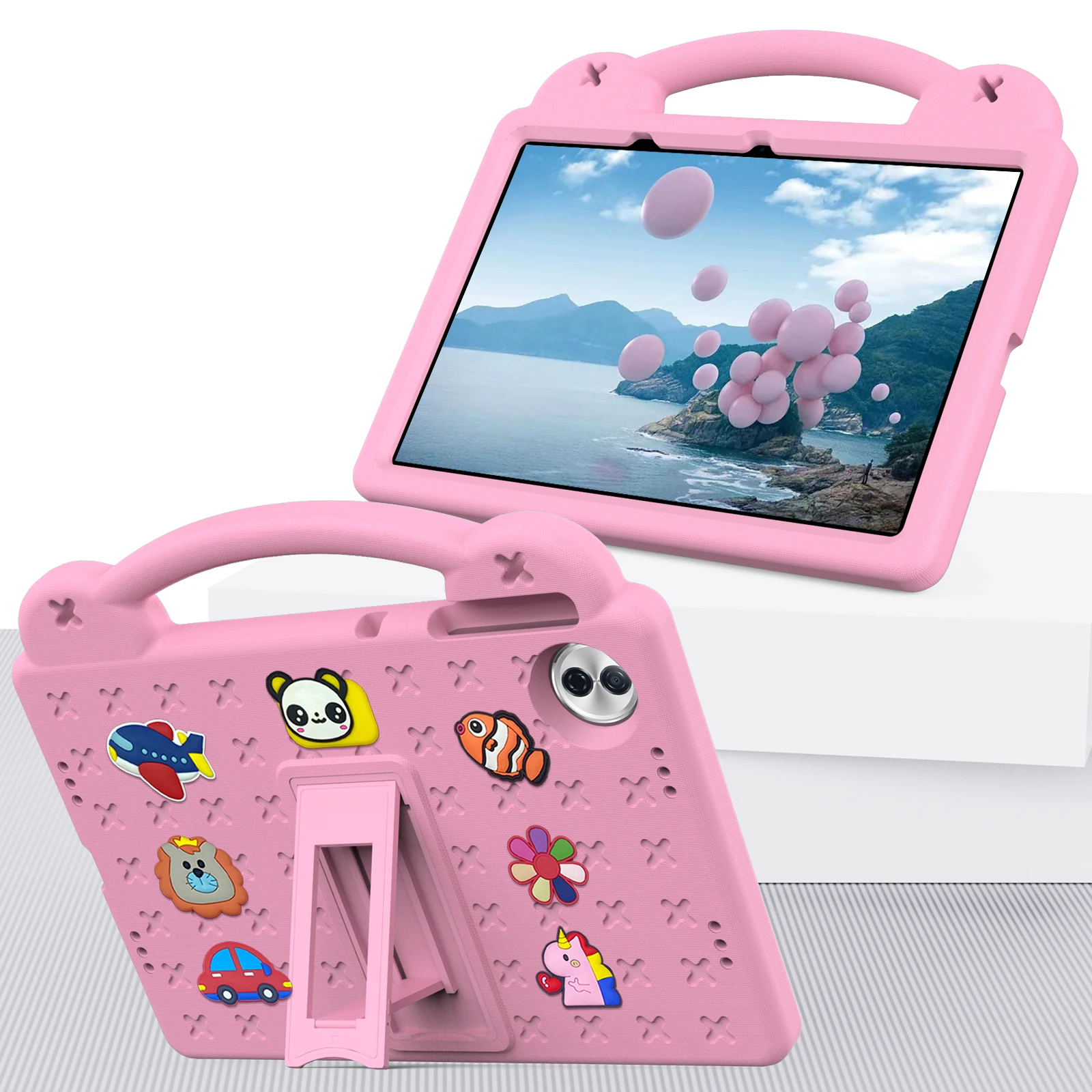

Kids Cute DIY Case For Huawei Honor Pad 10 9 (Tablet 10 9) 12.1" X9a X9 X8 Pro 11.5" X8a EVA Stand Cover Portable Hand Holder