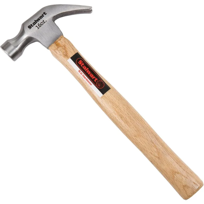 

16-Ounce Claw Hammer - Basic Hand Tool for DIY and Woodworking with Natural Wood Anti-Vibration Handle and Drop-Forged Steel