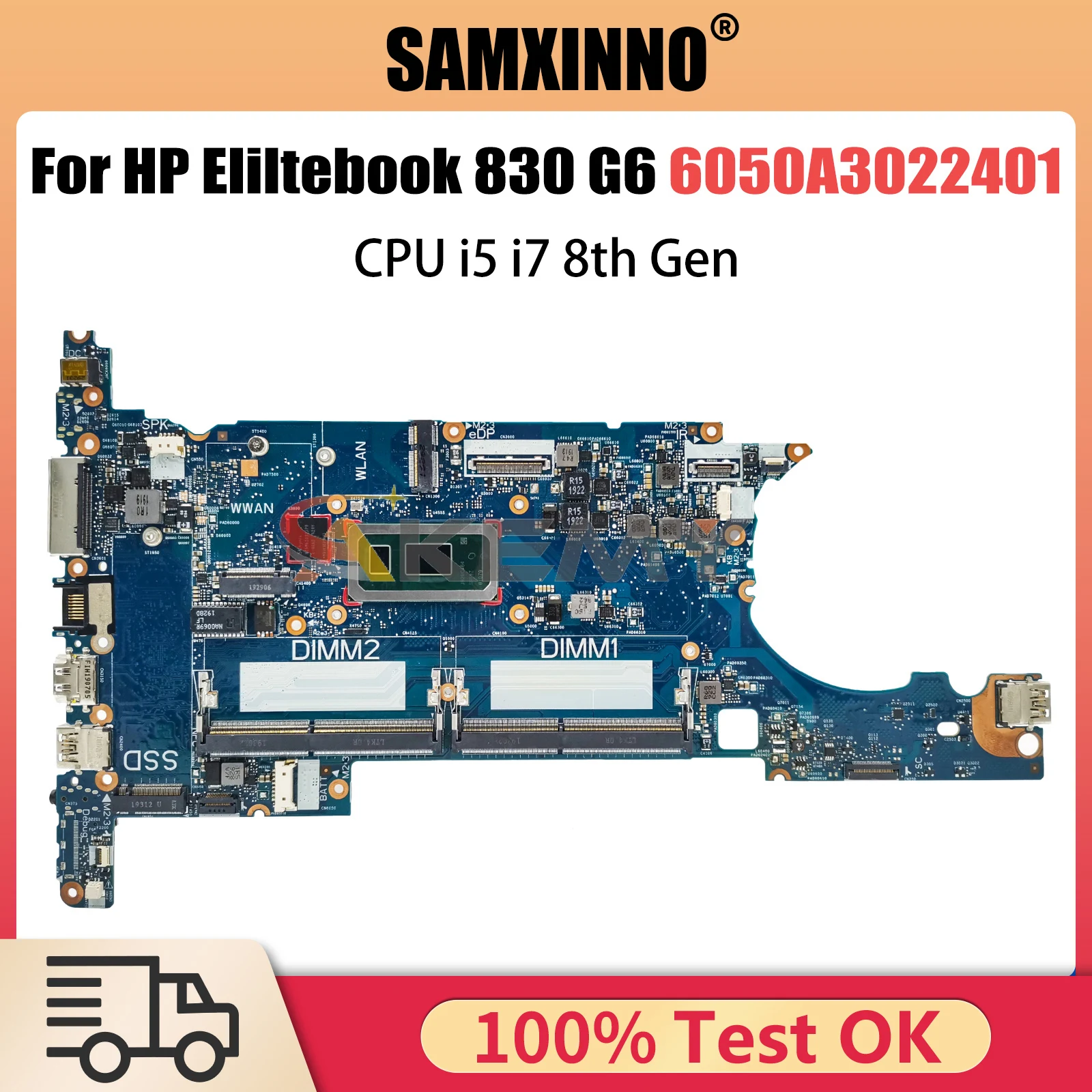 Laptop Motherboard For HP Eliltebook 830 G6 L60635-601 L60637-601 L60634-601 Computer Mainboard i5 i7 8th CPU 6050A3022401