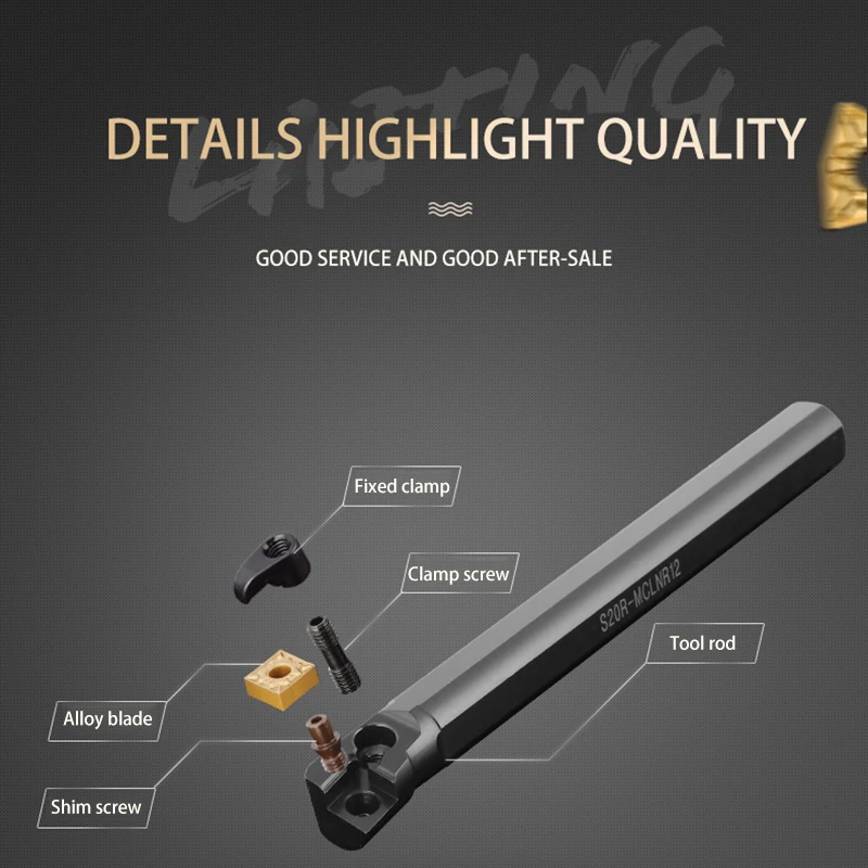 KaKarot Internal Turning Tool Holder S16Q-MCLNR12 S25S-MCLNL12 S32T-MCLNR12 Carbide Inserts CNMG120404 Lathe Cutting Tools