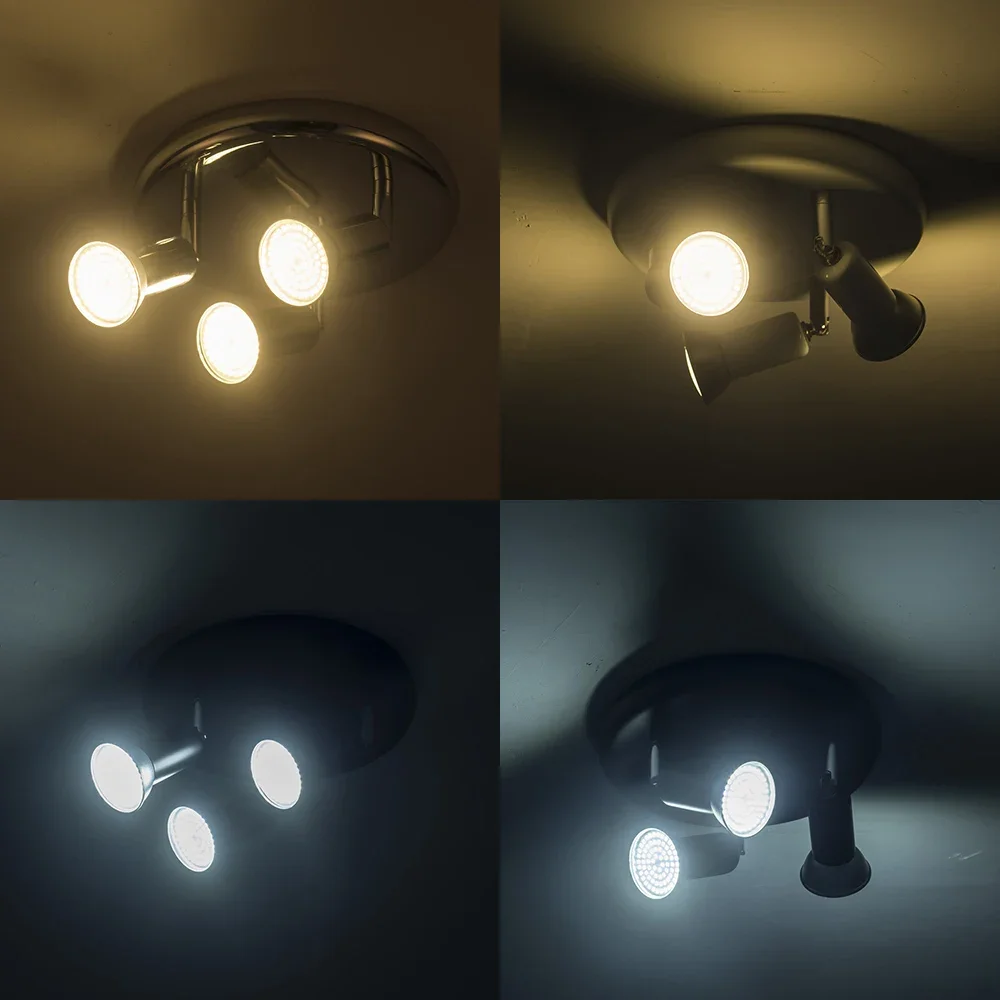 

Modern GU10 LED Spotlight Ceiling Chandeliers for Living Room Bedroom Lighting Decoration Black White Lustre Kitchen Fixture