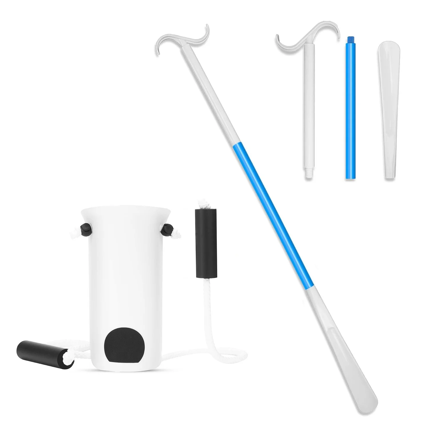 2-Piece Post-Surgery Care Set, Elderly Assistance Set, Includes Sock Aid and Shoehorn
