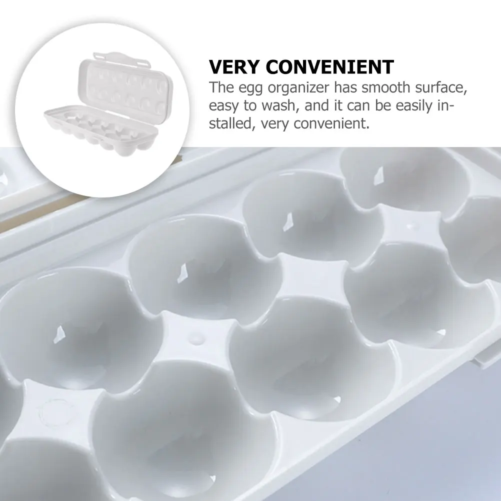 

12 Eggs Storage Box Plastic Organizer Egg Holder Refrigerator Kitchen Storage Smooth Surface Egg Holder