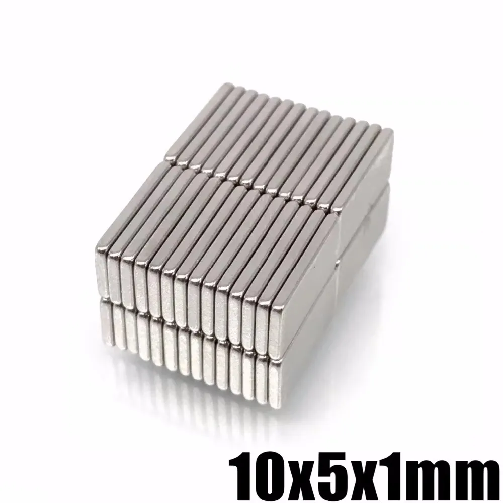 20-1000pcs N35 Rectangular Shape 10x5x1 10x5x2mm Neodymium Permanent Magnet Magnetic Magnets Hardware 10*5*1 10*5*2