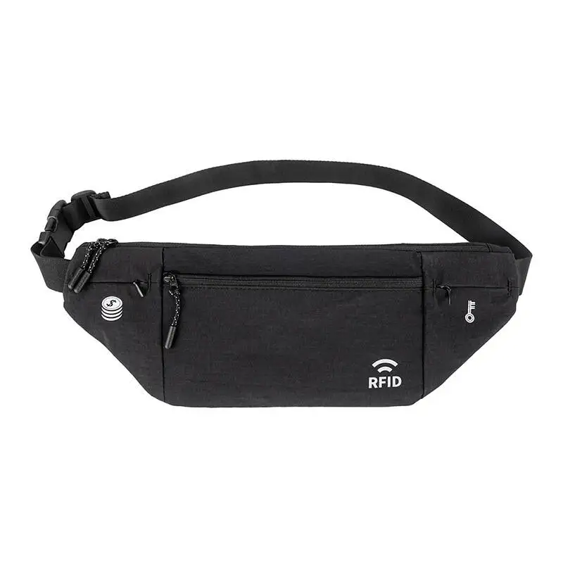 New Travel RFID Anti-theft Fanny Pack Outdoor Sports Running Waterproof Nylon Close-fitting and Light Pochete Waist Bag
