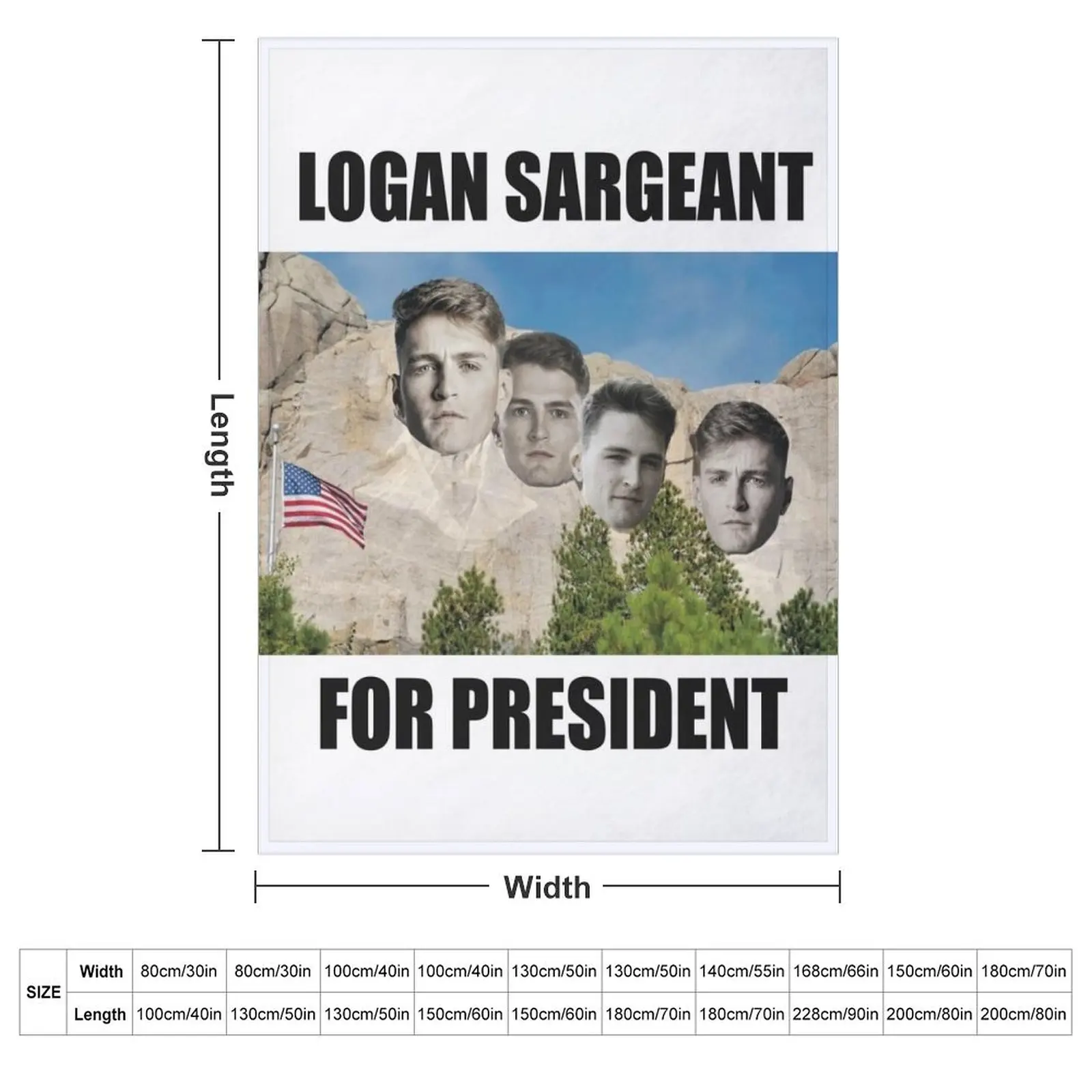 F1 Driver Logan Sargeant for President - On Mount Rushmore Throw Blanket Decorative Sofa Baby Kid'S Blankets