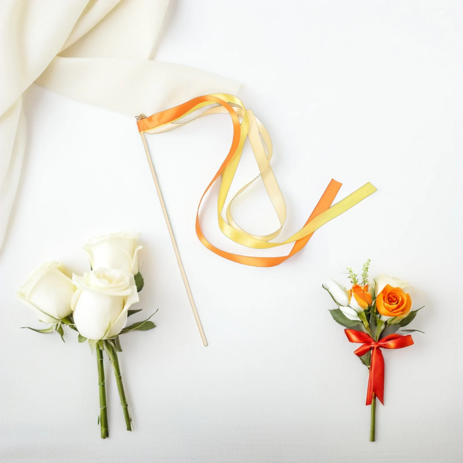 

20Pcs Colorful Ribbon Streamers Wooden Fairy Wands Bells Wedding Party Favors Birthday Decorations Dance Props