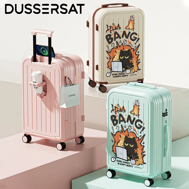 20 22 24 26 28 Inch Cartoon Luggage Suitcase Durable ABS+PC Material Lightweight Travel Suitcase with TSA Lock Luggage