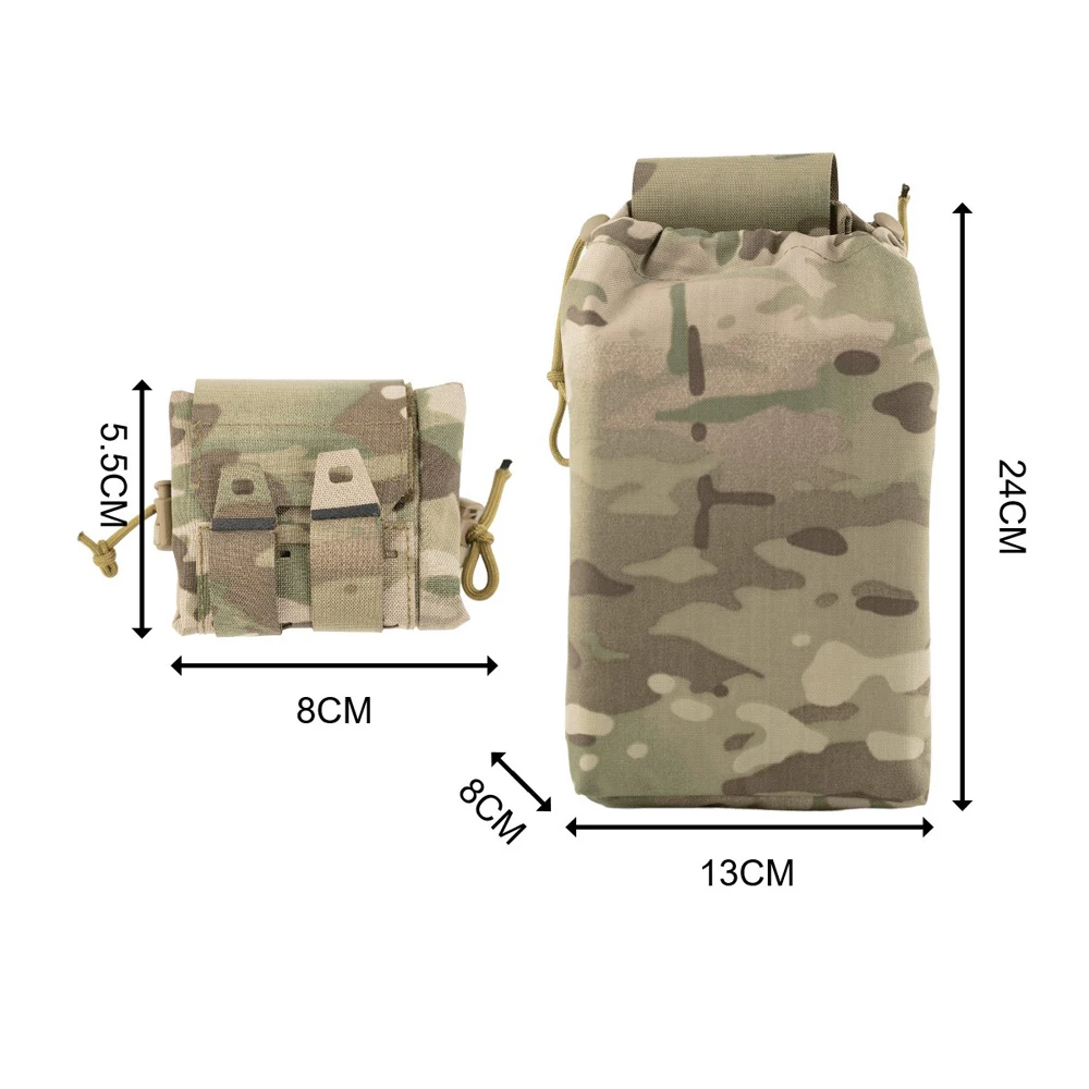 Mini Foldable Tactical Garbage Bag MOLLE Belt Practical Storage Bag for Outdoor Training Combat Equipment