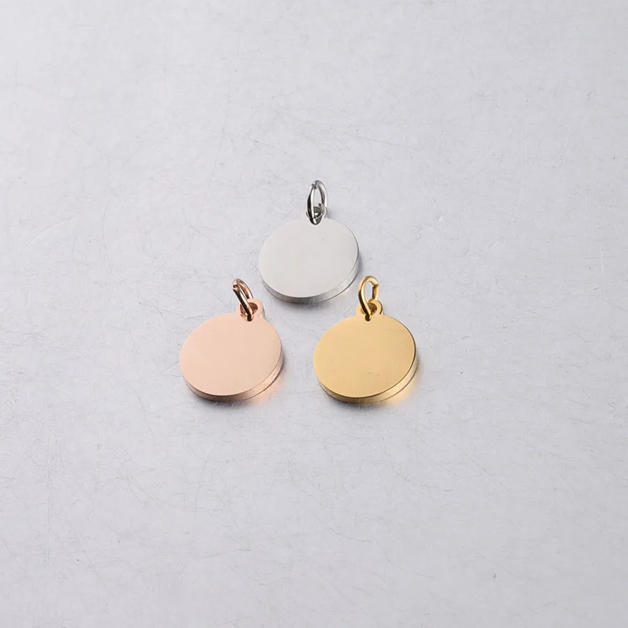 25Pcs/Lot  Mirror Polished Stainless Steel  Round Disc Charms For Making Necklace Bracelet Jewelry
