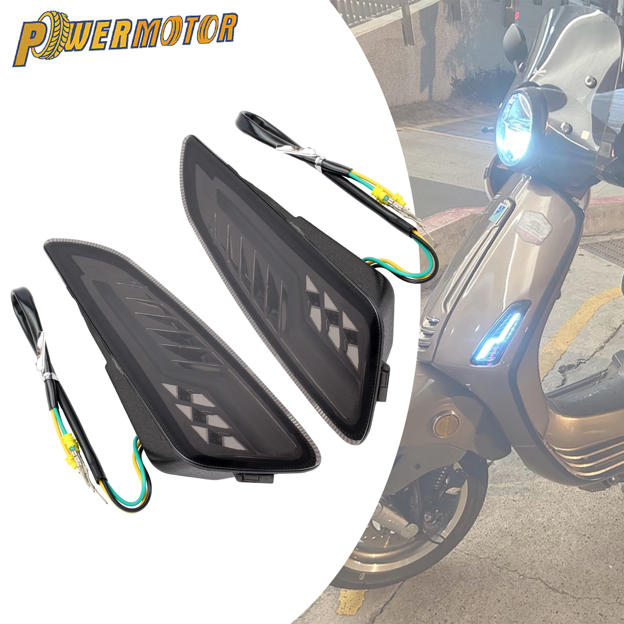 

Motorcycle LED Front Rear Turn Signal DRL For PIAGGIO Vespa Elettrica Sprint Primavera 50 125 150 2014-2023 Scooters Modified