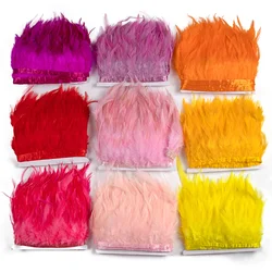 Wholesale 36 Colors Rooster Feather Trims Hackle Feather Fringe 4-6Inch Saddle Feather Ribbon for Dress High Quality