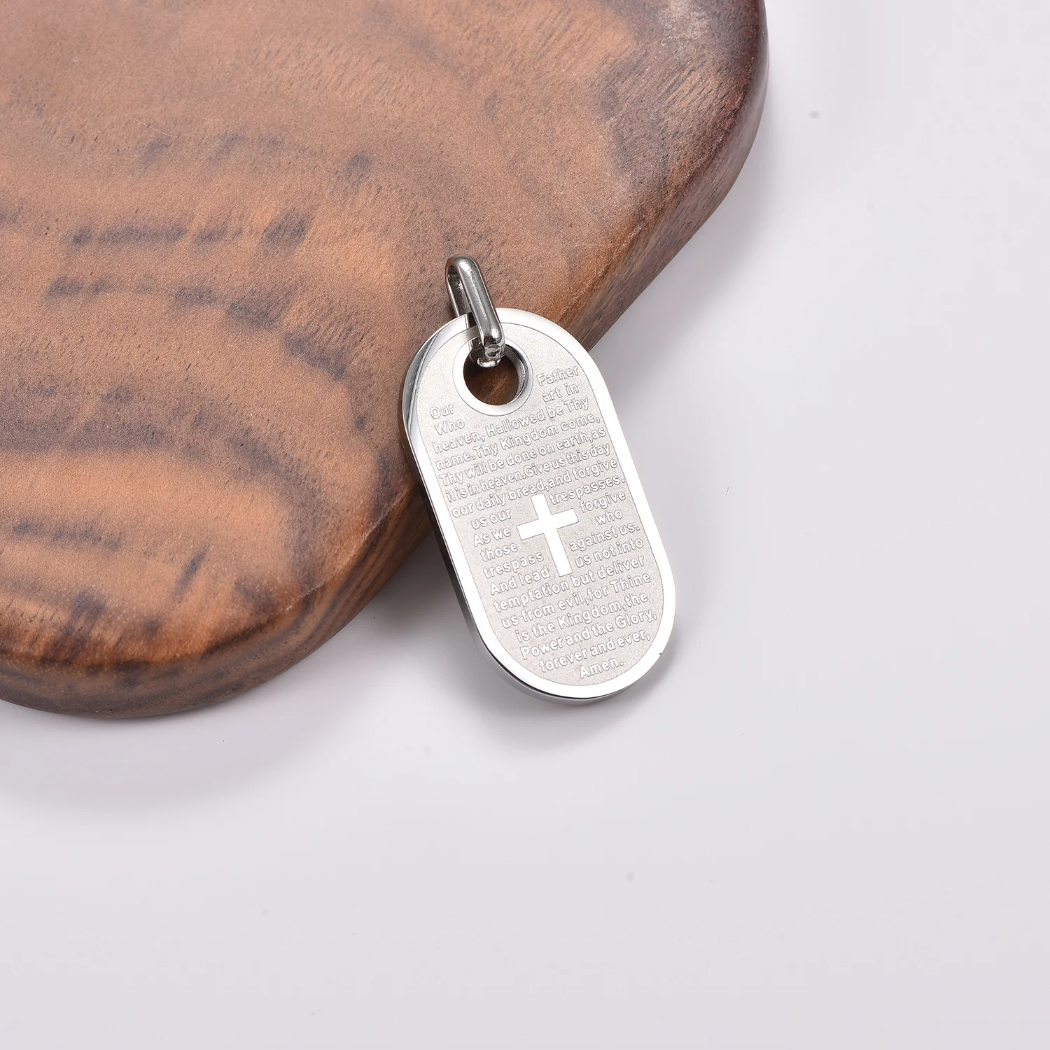 Portugiesische Bibel-Gebetskette Kreuz Edelstahl Religiöser Amulett-Anhänger Hip-Hop Christlicher Schmuck für Männer und Frauen – Detail 4