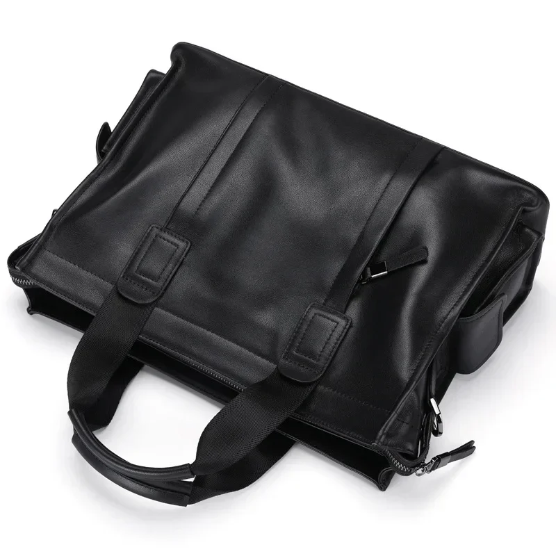 Men's Bag Genuine Leather Men's Briefcase Soft Leather Business Laptop Handbag Fashion One Shoulder Men's Travel Bag Messenger