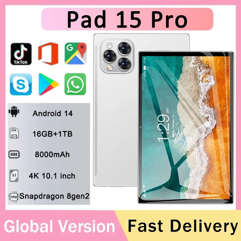 

2025 New Global Edition Xaioml Pad 15 Pro Tablet 16GB+1024GB 5G Wifi GPS Bluetooth High Performance Tablet PC Hot Sale Portable