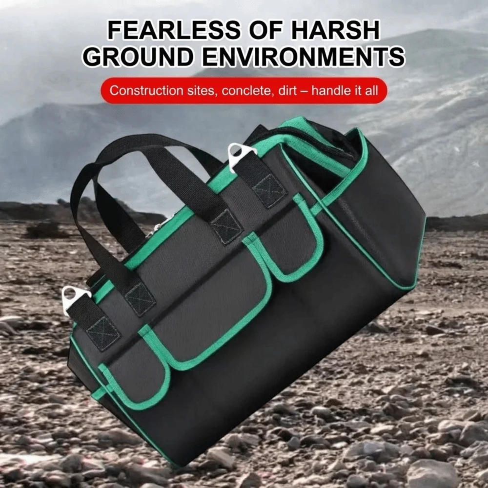 Heavy Duty Tool Bag Waterproof Multi-Pocket Tool Storage Wear-Resistant Large Capacity Electrician Tool Bag Outdoor Work