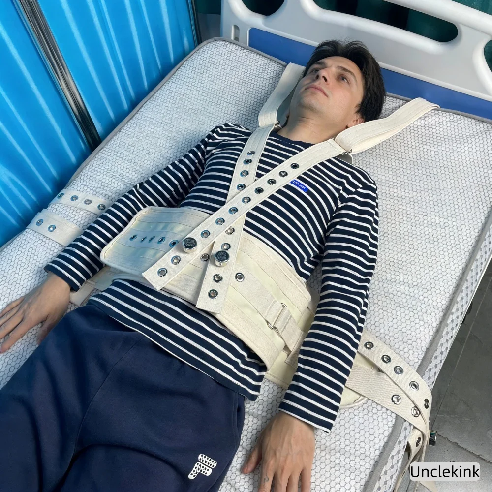 Medical Bed Restraints Shoulder and Waist Set Torso Stabilization Belt for Patients Psychiatric and Bipolar Disorder Care