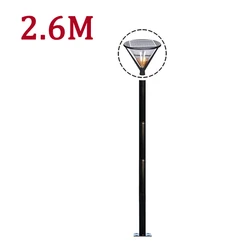 2.6 Meter Dia58mm High Pole Street Lamp Split Black Sectional Galvanized Steel Pipe Stand Park Yard Garden Light Support