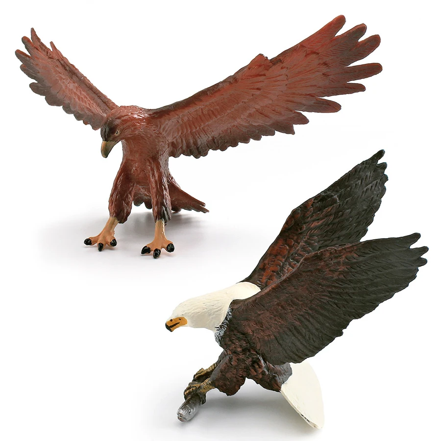 Realistic Wildlife Animal Birds of Prey Vulture Golden Eagle Bald Eagle Secretary Bird Models Figures Educational Collection Toy
