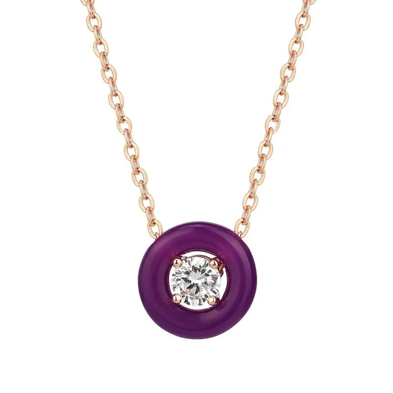 Nuovissima catena per clavicola con zirconi e calcedonio a bolle rotonde, una collana da donna alla moda e semplice