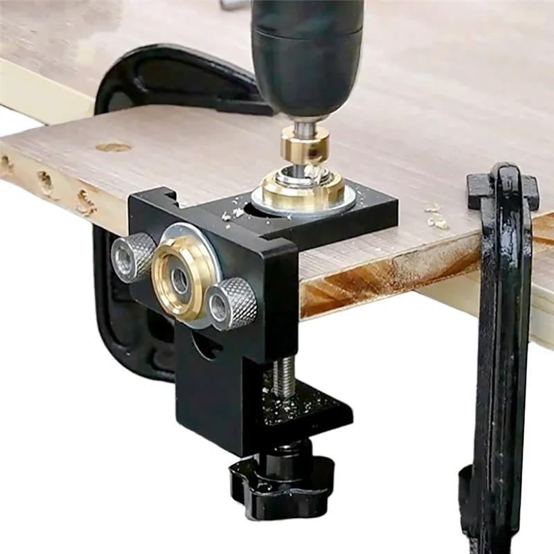 A88E-Locator Puncher Tools Wood Doweling Jigs Adjustable Eccentric Wheel Woodworking Wooden Panel Splicing
