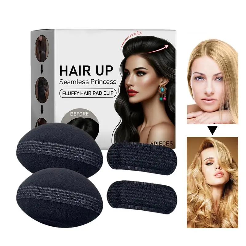 

Bump Up Hair Clip 4X Hair Base Insert Sponge Volume 4 Pack Invisible Braiding Bun Pad Accessories Tool For Girls Hairstyle Lady