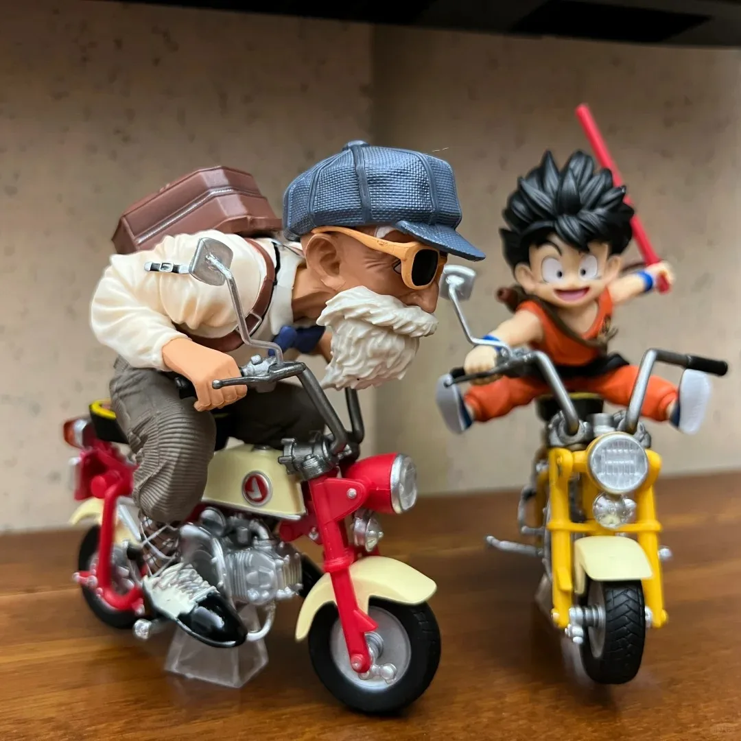 Figurines d'anime Dragon Ball Z, série lomatéritive, statue en PVC, moto à collectionner, modèle Roshi Goku, jouets de décoration, 14cm