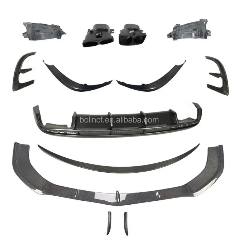 

Babos Style Carbon Fiber Kits Front Lip Rear Diffuser Rear Trunk Spoiler Spoiler bz S Class Coupe W217 2014-2017