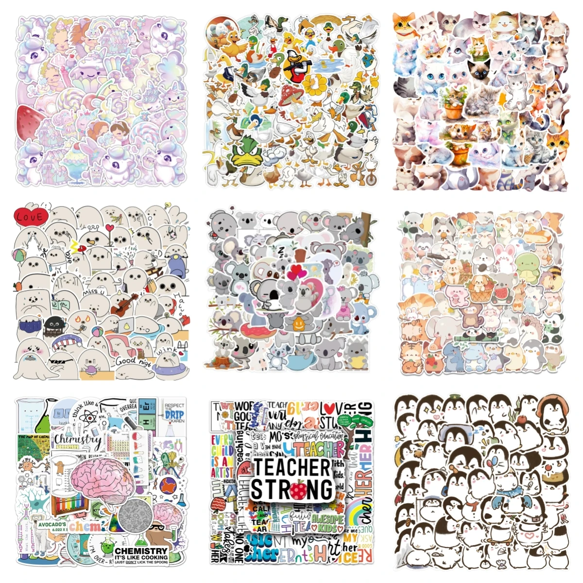 10/30/50PCS New Trend Anime Cartoon Cute Unicorn Graffiti Helmet Sticker Accessories Waterproof DIY Hand Ledger PVC ToyWholesale