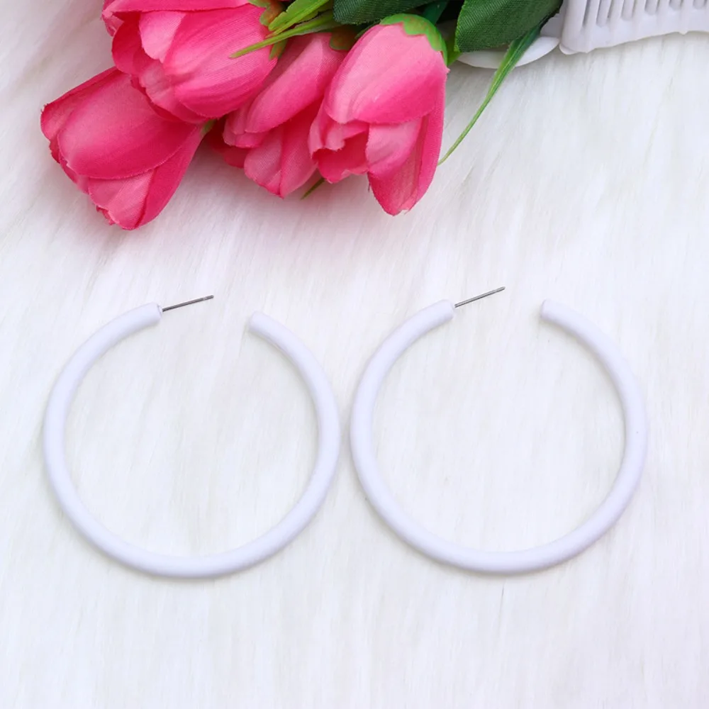

1 pair Fashion Acrylic Circular Earrings Round Circle Ear Jewelry Jewelry Popular Accessories Gift